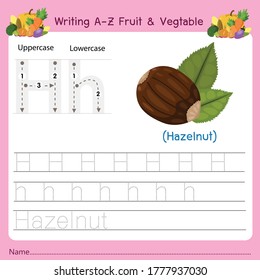 Illustrator of writing a-z Fruit & Vagetable H