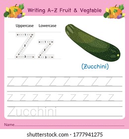 Illustrator für das Schreiben von a-z Fruit & Vagetable Z