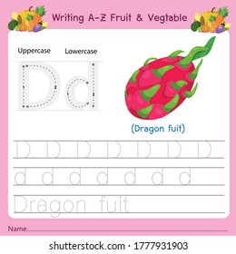 Illustrator of writing a-z Fruit & Vegtable D