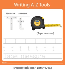 Illustrator of writing a-z tools T is tape measure