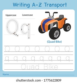 Illustrator of writing a-z transport Q
