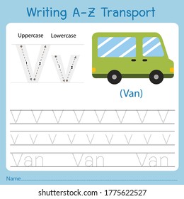 Illustrator of writing a-z transport V