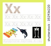 Illustrator of X exercise A-Z cartoon vocabulary