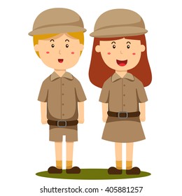 Illustrator of zoo keeper boy and girl