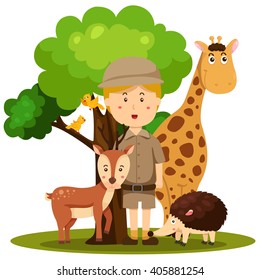 Illustrator Of Zoo Keeper Man