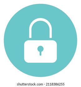 Illustrattion vector graphic of turquoise lock icon