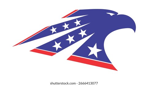 Illustratton vector graphic of american head eagle flag logo