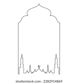 Illustrtation vector graphic of mosque dome background with lines. simple line design style. suitable for the design of greeting cards, flyers, banners etc. vector design template