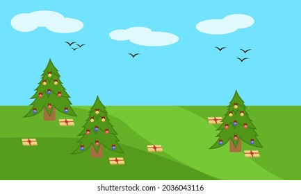 illustrtion flat vector graphic christmas day.
perfect for greeting card, background, wallpaper, banner, children's book cover, etc.