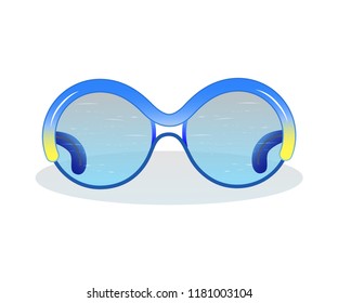 Illustrtion of sunglasses. flat design. Vector. As template for print, icon, label, element for logo