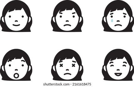 illusts set with various facial expressions.（Child,girl）