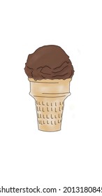 Illutration of chocolate ice cream