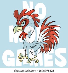 illutration vector furious  rooster design with text