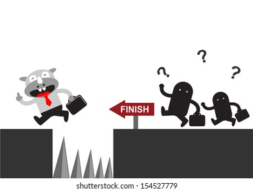illutration vector graphic cartoon character of Rhino Businessman in activity