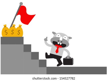 illutration vector graphic cartoon character of Rhino Businessman in activity