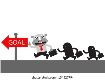 illutration vector graphic cartoon character of Rhino Businessman in activity