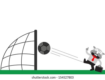 illutration vector graphic cartoon character of Rhino Businessman in activity