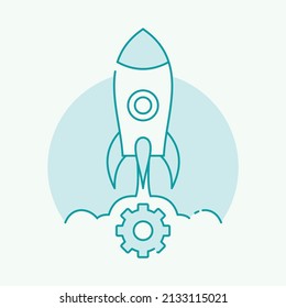 illutration vector graphic of skill upgrades denoted by a rocket hurtling upwards