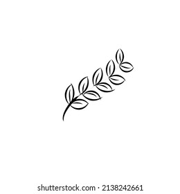 Illutration vecttor graphic of black and white simple leaf. Perfect for icon, stickers, template banner, poster, and etc. 