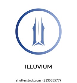 Illuvium Cryptocurrency token icon. ILV token symbol. Cryptocurrency vector icon. Flat Vector illustration - Vector