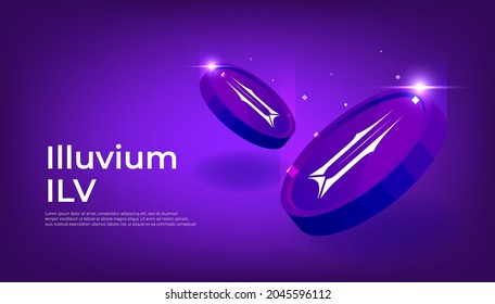 Illuvium ILV banner. ILV coin cryptocurrency concept banner background.