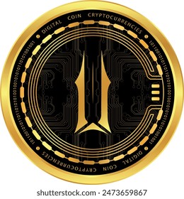 illuvium-ilv cryptocurrency drawings on abstract background. 3d illustrations.