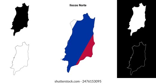 Ilocos Norte Provinz Gliederung Karte Set