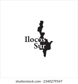 Ilocos Sur map and black lettering design on white background