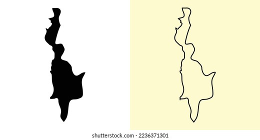 Ilocos Sur map, Philippines, Asia. Filled and outline map designs. Vector illustration