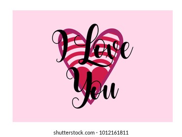 " ILove you" simple lettering in vector 