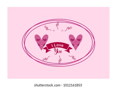 " ILove you" simple lettering in vector 