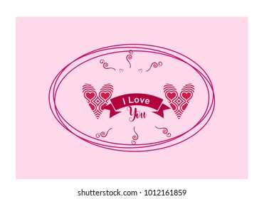 " ILove you" simple lettering in vector 