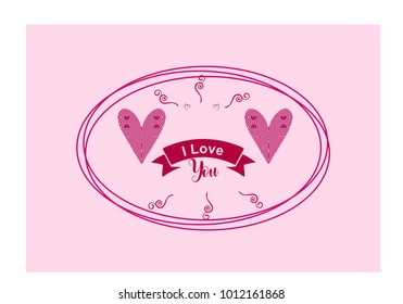 " ILove you" simple lettering in vector 