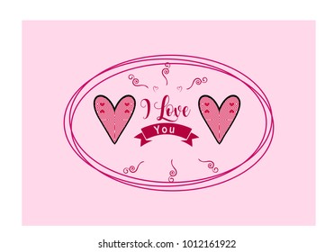 " ILove you" simple lettering in vector 