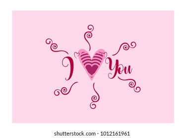 " ILove you" simple lettering in vector 