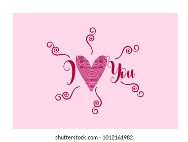 " ILove you" simple lettering in vector 