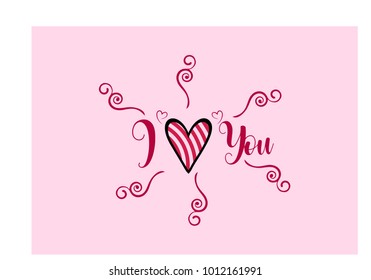 " ILove you" simple lettering in vector 