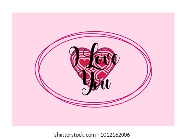 " ILove you" simple lettering in vector 
