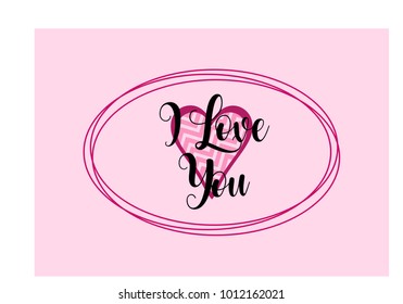 " ILove you" simple lettering in vector 
