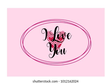 " ILove you" simple lettering in vector 