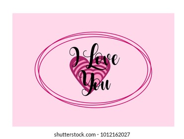 " ILove you" simple lettering in vector 