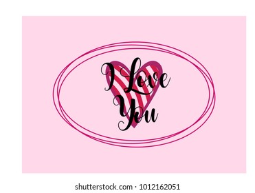 " ILove you" simple lettering in vector 