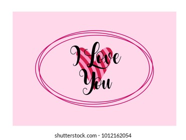 " ILove you" simple lettering in vector 