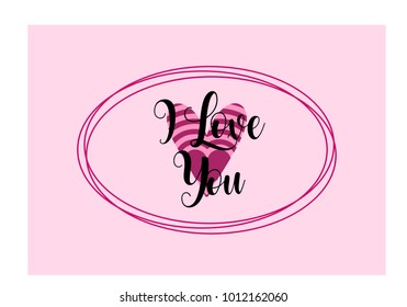 " ILove you" simple lettering in vector 