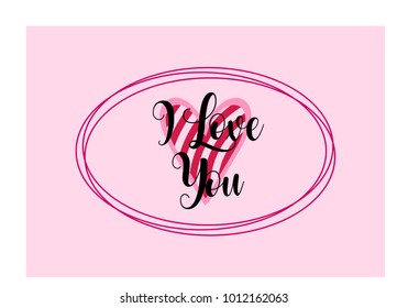 " ILove you" simple lettering in vector 