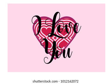 " ILove you" simple lettering in vector 