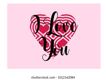 " ILove you" simple lettering in vector 