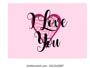 " ILove you" simple lettering in vector 