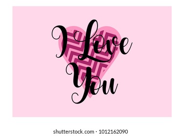 " ILove you" simple lettering in vector 