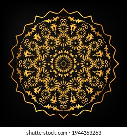 ilsamic Vektormuster mandala Design mit luxuriösem Konzept für Einladungen, Karten, Etiketten. Runde Logo- und Etikettenvorlage.